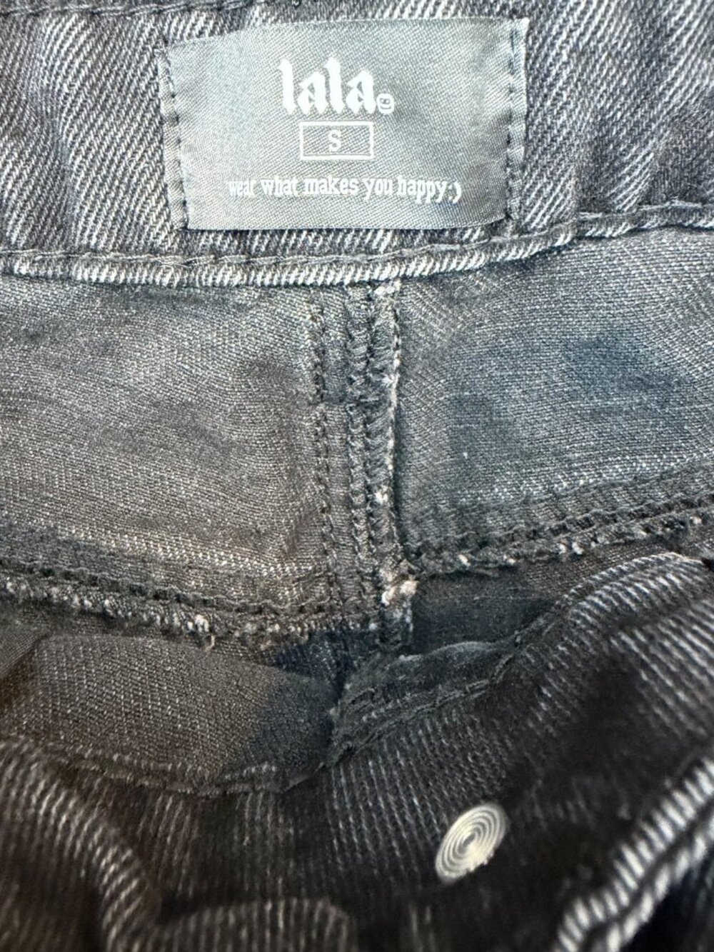 Dressed in LaLa Effortlessly Cool Wide Leg Denim Jean Size Small Throwback Black - Picture 8 of 10